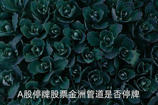 金洲管道什么時(shí)候復(fù)牌，A股停牌股票金洲管道是否停牌