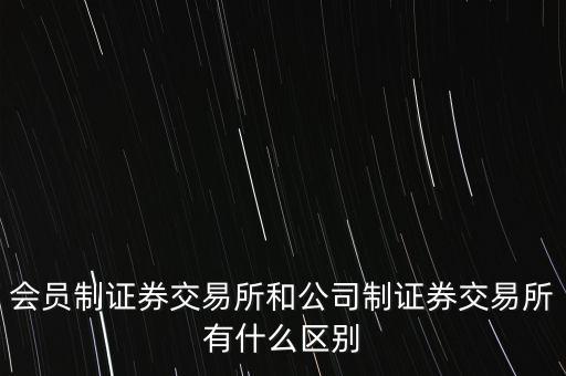 會(huì)員制證券交易所和公司制證券交易所有什么區(qū)別