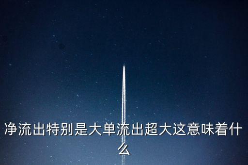 凈流出特別是大單流出超大這意味著什么