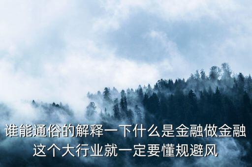 什么是金融生意，請(qǐng)問(wèn)這是什么金融生意