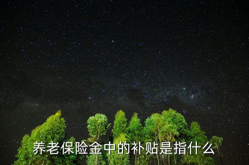 養(yǎng)老保險金中的補貼是指什么