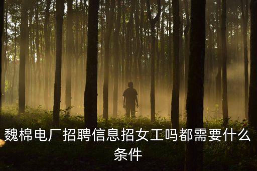 魏棉電廠招聘什么條件，魏棉電廠現(xiàn)在還招人嗎都是干什么活工資怎么樣謝謝