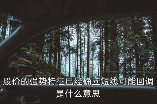 什么叫短線可能回調(diào)，股價的強(qiáng)勢特征已經(jīng)確立短線可能回調(diào)是什么意思