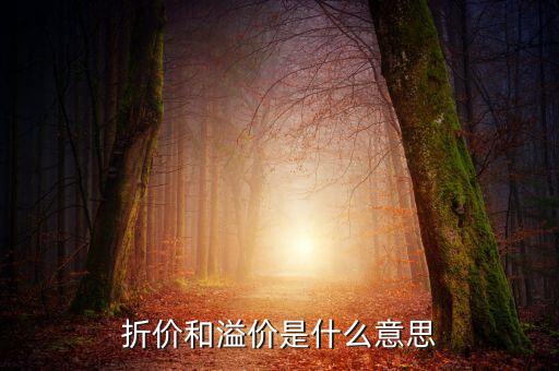 折價和溢價是什么意思