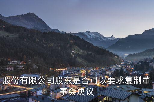 股份有限公司股東是否可以要求復制董事會決議