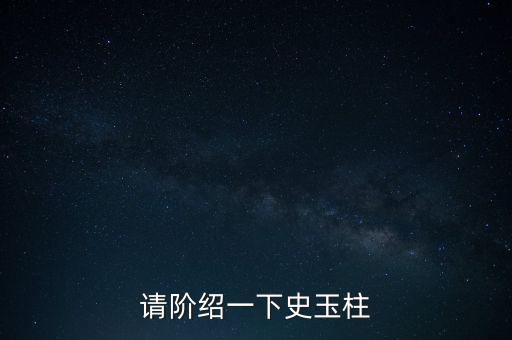 請(qǐng)階紹一下史玉柱