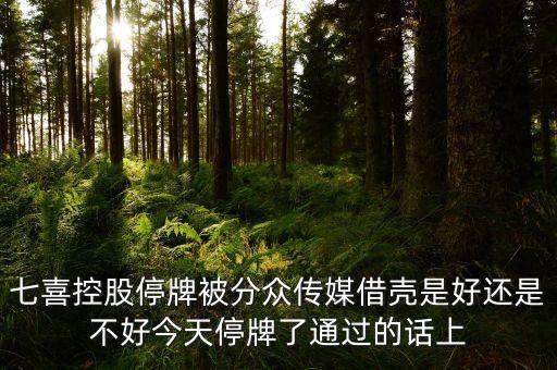 七喜控股為什么禁售，七喜控股停牌被分眾傳媒借殼是好還是不好今天停牌了通過的話上