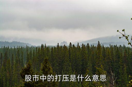 股票打壓是什么意思，股市中的打壓是什么意思