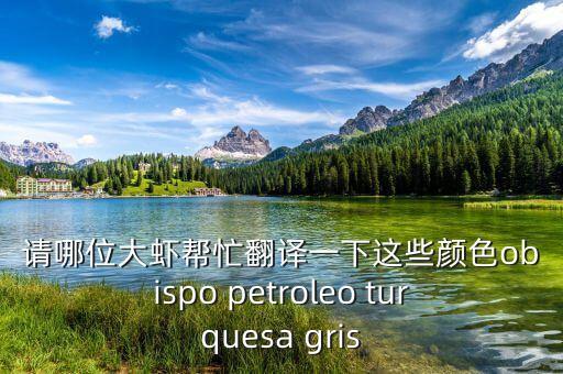 marengo什么顏色，請哪位大蝦幫忙翻譯一下這些顏色obispo petroleo turquesa gris