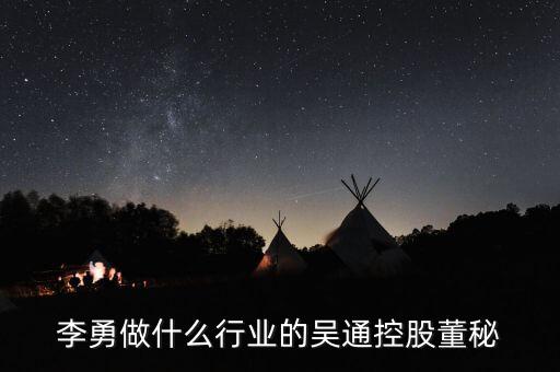 李勇做什么行業(yè)的吳通控股董秘