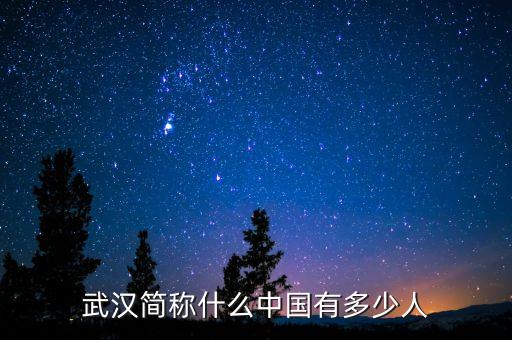 武漢簡稱什么中國有多少人