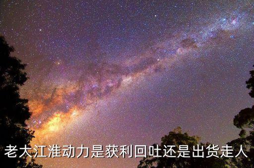 老大江淮動力是獲利回吐還是出貨走人
