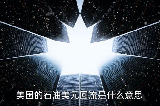 美國的石油美元回流是什么意思