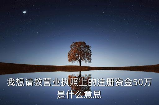 注冊(cè)資金50萬(wàn)什么意思，注冊(cè)公司50萬(wàn)是怎么回事誰(shuí)能幫解釋下