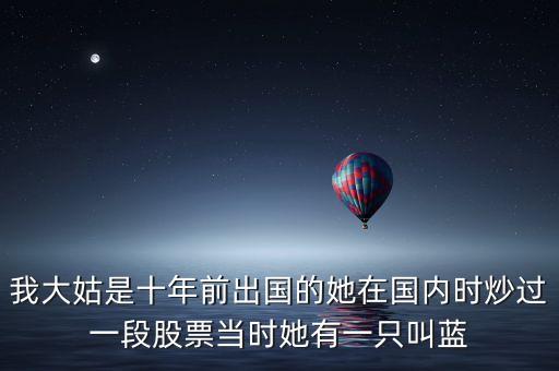 我大姑是十年前出國(guó)的她在國(guó)內(nèi)時(shí)炒過一段股票當(dāng)時(shí)她有一只叫藍(lán)