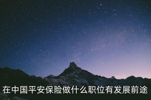 平安集團(tuán)做什么工作最賺錢，在中國(guó)平安保險(xiǎn)做什么職位有發(fā)展前途
