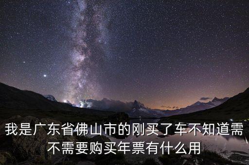 我是廣東省佛山市的剛買了車不知道需不需要購買年票有什么用