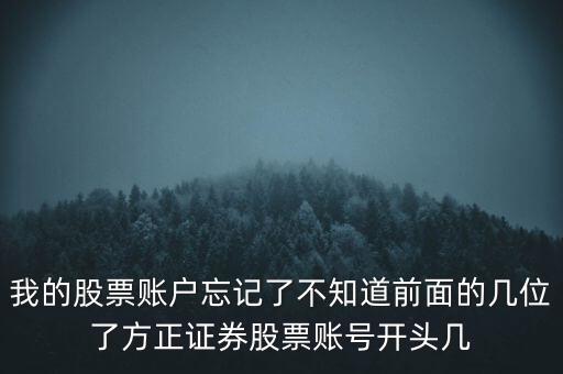 方正證券股票帳號開頭是什么，證券中 ABCD字頭賬號分別代表什么