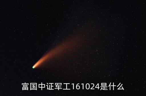 161024是什么基金，富國中證軍工161024是什么