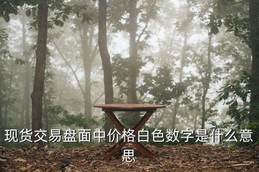 現(xiàn)貨交易盤面中價(jià)格白色數(shù)字是什么意思