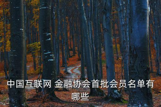 中國互聯(lián)網(wǎng) 金融協(xié)會首批會員名單有哪些