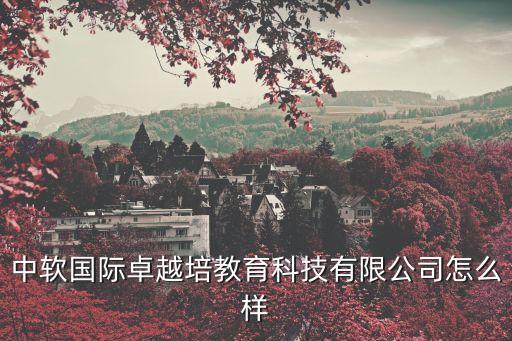 中軟國際卓越培教育科技有限公司怎么樣