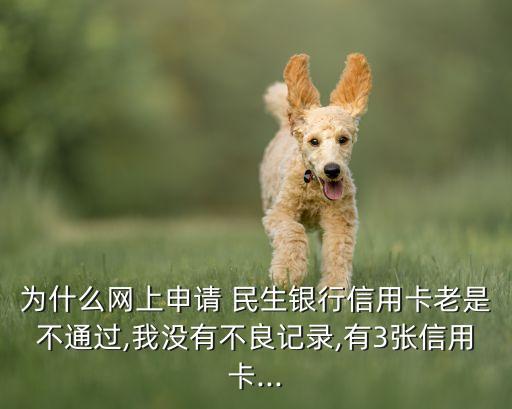 為什么網(wǎng)上申請 民生銀行信用卡老是不通過,我沒有不良記錄,有3張信用卡...