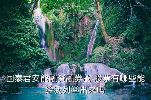 國(guó)泰君安能融資融券的 股票有哪些能給我列舉出來嗎