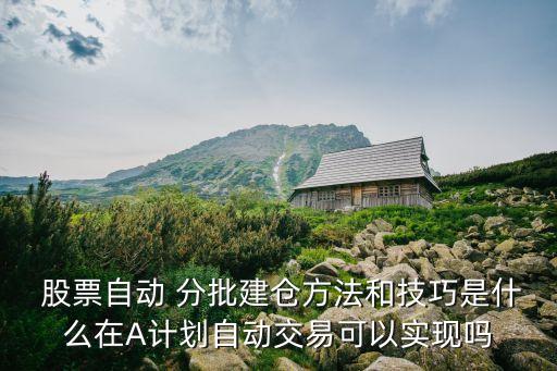  股票自動 分批建倉方法和技巧是什么在A計劃自動交易可以實現嗎