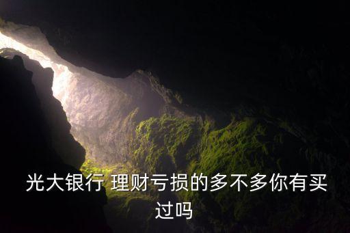  光大銀行 理財(cái)虧損的多不多你有買過嗎