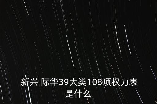  新興 際華39大類108項(xiàng)權(quán)力表是什么