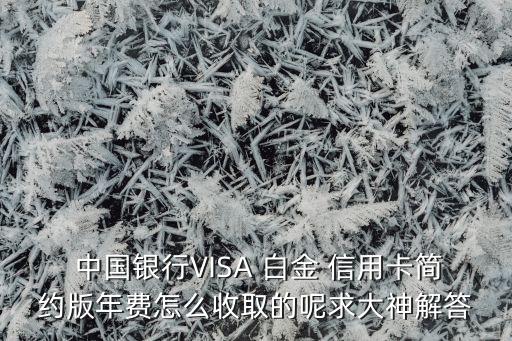  中國銀行VISA 白金 信用卡簡約版年費怎么收取的呢求大神解答