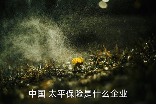 中國(guó) 太平保險(xiǎn)是什么企業(yè)