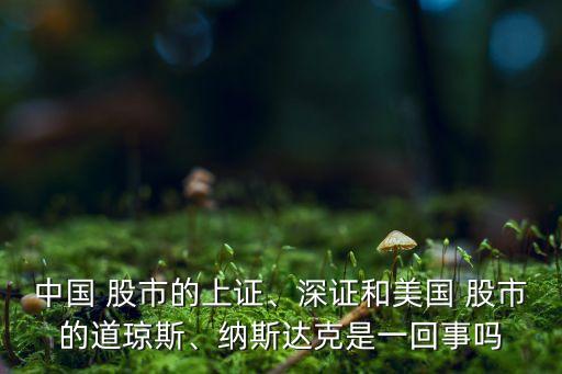 中國 股市的上證、深證和美國 股市的道瓊斯、納斯達(dá)克是一回事嗎