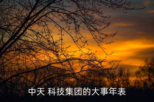 中天 科技集團的大事年表