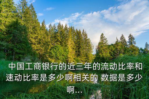  中國(guó)工商銀行的近三年的流動(dòng)比率和速動(dòng)比率是多少啊相關(guān)的 數(shù)據(jù)是多少啊...