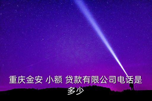 重慶金安 小額 貸款有限公司電話是多少