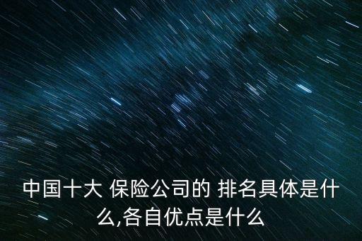 中國十大 保險公司的 排名具體是什么,各自優(yōu)點是什么
