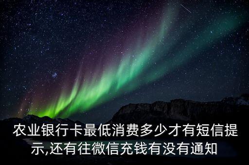  農(nóng)業(yè)銀行卡最低消費(fèi)多少才有短信提示,還有往微信充錢(qián)有沒(méi)有通知