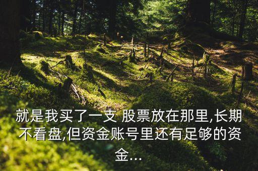 就是我買(mǎi)了一支 股票放在那里,長(zhǎng)期 不看盤(pán),但資金賬號(hào)里還有足夠的資金...