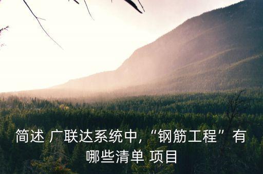 簡(jiǎn)述 廣聯(lián)達(dá)系統(tǒng)中,“鋼筋工程”有哪些清單 項(xiàng)目