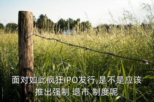 面對(duì)如此瘋狂IPO發(fā)行,是不是應(yīng)該推出強(qiáng)制 退市 制度呢