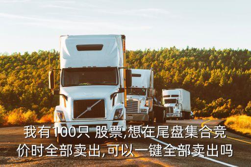 我有100只 股票,想在尾盤集合競(jìng)價(jià)時(shí)全部賣出,可以一鍵全部賣出嗎