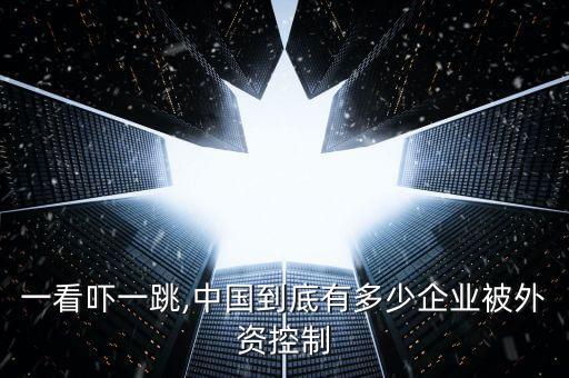 一看嚇一跳,中國到底有多少企業(yè)被外資控制