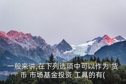 一般來講,在下列選項中可以作為 貨幣 市場基金投資 工具的有(