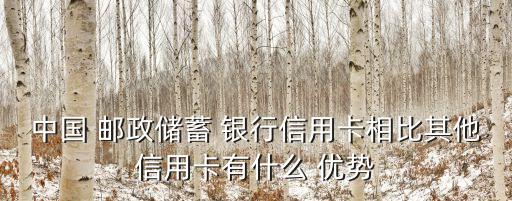 中國 郵政儲蓄 銀行信用卡相比其他信用卡有什么 優(yōu)勢