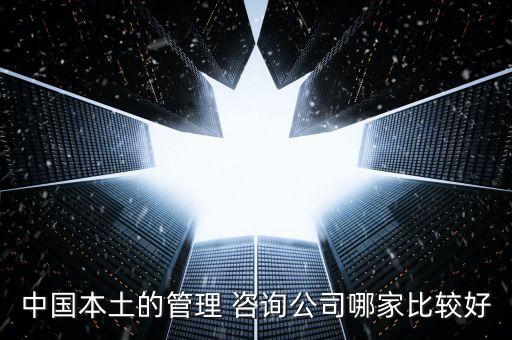 中國(guó)本土的管理 咨詢公司哪家比較好