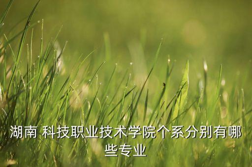 湖南 科技職業(yè)技術(shù)學(xué)院個(gè)系分別有哪些專業(yè)