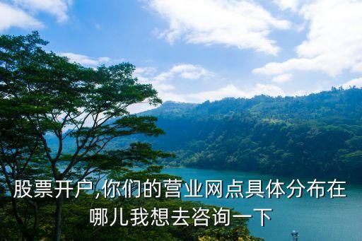 股票開戶,你們的營業(yè)網(wǎng)點具體分布在哪兒我想去咨詢一下
