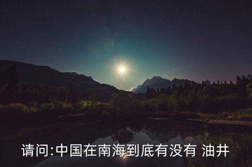 請問:中國在南海到底有沒有 油井